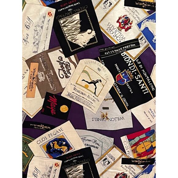 VTG 90s Nicole Miller Shirt Silk Napa Valley Wine Country XL - Picture 6 of 7